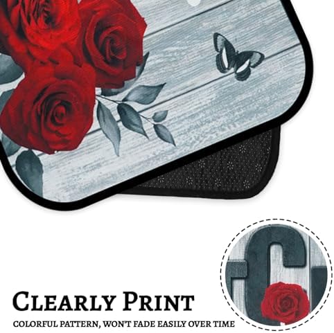 Red Rose Kitchen Rugs Set of 2, Kitchen Decor and Accessories Washable Rug - Image 4