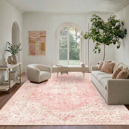 8x10 Area Rugs for Living Room Washable Large Pink Rugs Cute - Image 5