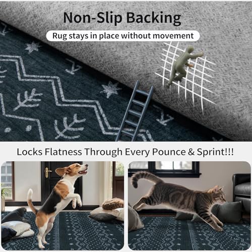 SERISSA 6x9 Washable Non-Slip Boho Area Rug for Living Room - Image 5