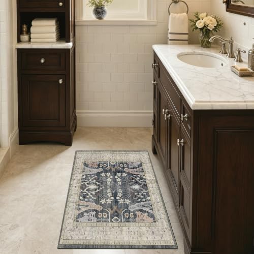 Entryway Rug 2X3 Small Rugs Floral Rug - Image 3