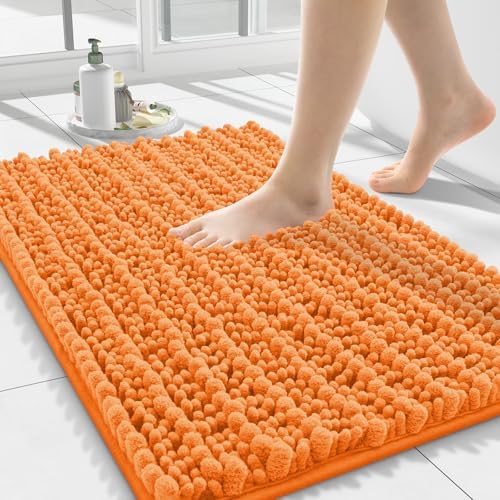 Smiry Bathroom Rugs 24X16, Extra Soft Rubber Backing Chenille Bath Mats by Smiry