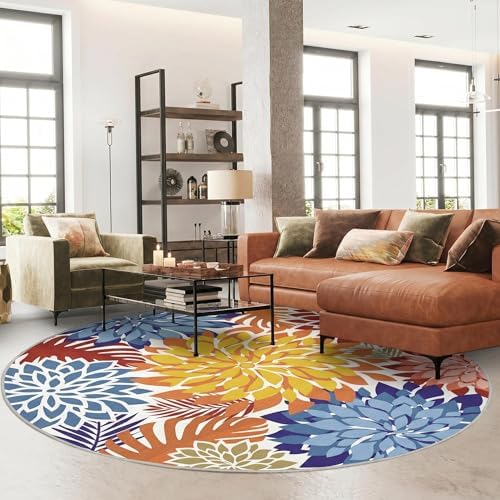 Outdoor Rug Waterproof, Washable Patio Rug for Deck, 6x6, Multicolored - Image 2