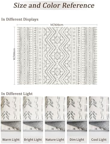 Miukiki 10x14 Area Rugs for Living Room Non Slip Washable Rug Grey - Image 2