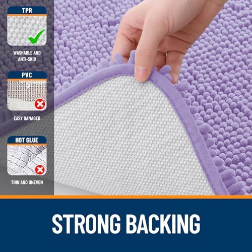 OLANLY Large Bathroom Rugs 47x32, Extra Soft Absorbent Chenille Bath Rugs - Image 6