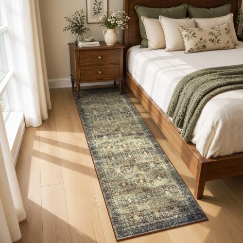 2x6 Area Rugs for Hallways, Brown Washable Non-Slip Kitchen Runner Rug - Image 4