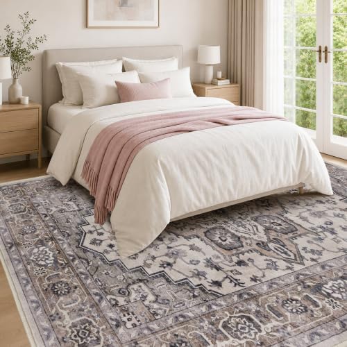 6X9 Area Rugs for Living Room, Washable Area Rug, Brown - Image 3