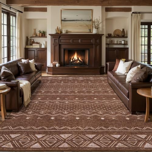 SERISSA 9x12 Washable Non-Slip Boho Area Rug for Living Room by SERISSAHomeDecorCollection