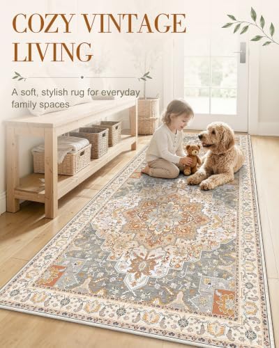 OLANLY 6x9 Washable Area Rug, Soft Non Slip Carpet for Bedroom Living Room - Image 3