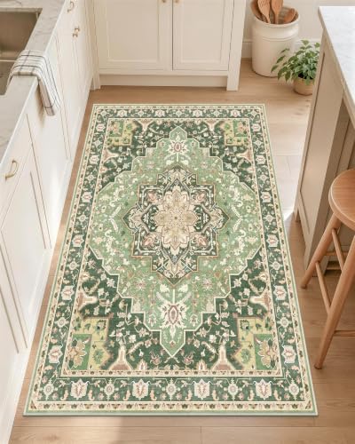 OLANLY 2x4 Washable Accent Rug Non Slip Carpet for Entryway Kitchen Bedside by OLANLY