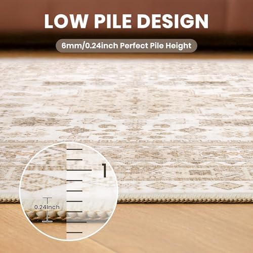 zesthome Round Rug 6ft,Circle Rug for Dining Room Table,Beige - Image 7