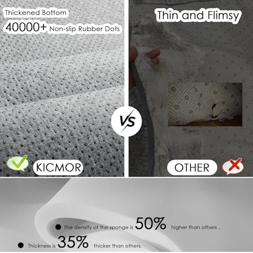 KICMOR 5x7 Beige and Cream White Area Rugs Fluffy Living Room Carpet, Large Fuzzy Checkered Shag Rug for Bedroom Aesthetic, Soft Plush Shaggy Rug for Kids Girls Boys Nursery Room Playroom Home Decor - Image 4