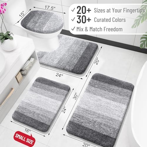OLANLY Bathroom Runner Rug 47x20, Extra Soft Absorbent Microfiber Bath Rugs - Image 2