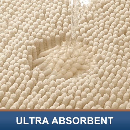 Smiry Toilet Rugs U-Shaped 20x20, Extra Soft Absorbent Contoured Bath Mat - Image 4