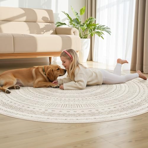 cotiled 6x6 Round Rug 6ft Circle Living Room Boho Area Rugs - Image 7
