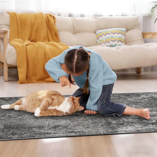 2x10 Black Rug Runners for Hallways Kitchen Runner Rug Non Slip Washable Black Long Runner Rugs with Rubber Backing Soft Abstract Carpet Runner for Bedroom, Kitchen, Bathroom, Entryway - Image 5