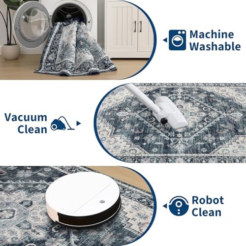 Garvee Navy Blue Boho 10x13 Area Rugs for Living Room Bedroom - Image 4