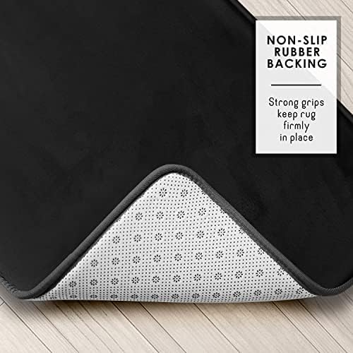 Clara Clark Bathroom Rugs, Velvet Memory Foam Bath Mat, Non-Slip, Machine Washable Bath Rugs - Dries Quickly, Ultra Soft Plush Bath Mats for Bathroom, 17 x 24, Black - Image 5