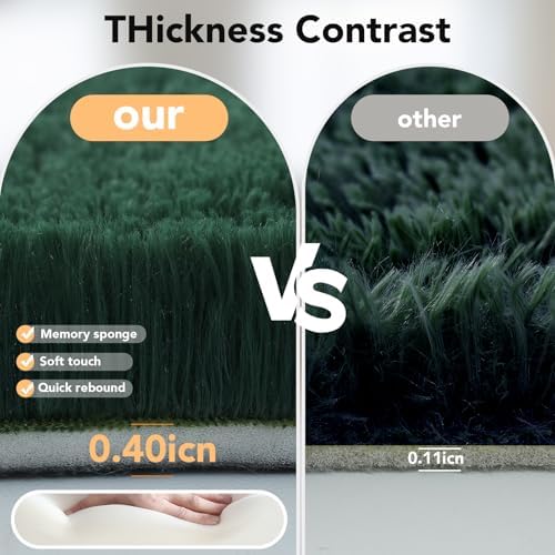 Topmaxcs 5x8 Rugs for Bedroom Green: Fluffy Soft Rug - Image 5