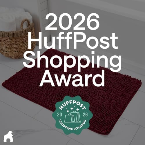 GORILLA GRIP Bath Rug Mat for Bathroom, Absorbent Chenille, 36x24 Burgundy - Image 6