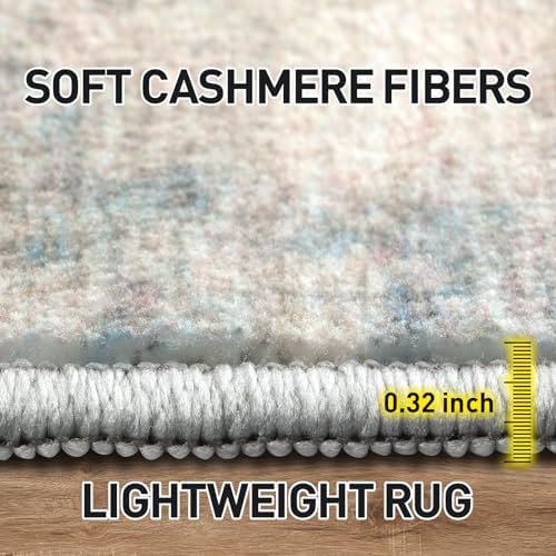 9x12 Area Rugs for Living Room: Washable Abstract Multi Color Carpet - Image 6