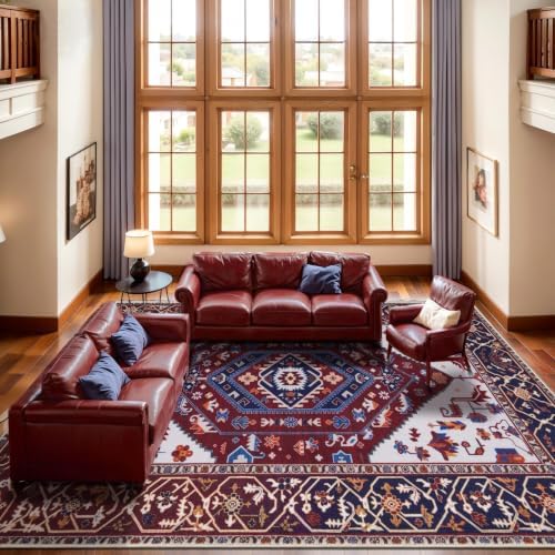 SERISSA 9x12 Washable Non Slip Boho Area Rug for Living Room - Image 3