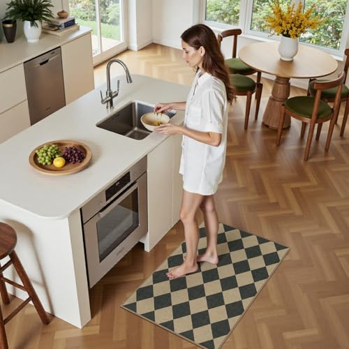 Lessymo Checkered Easy Jute Entryway Rug, 2x3 Washable Non Slip Door Mat - Image 5
