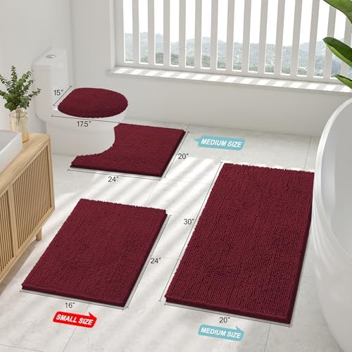 Smiry Bathroom Rugs 59X24, Luxury Chenille Extra Soft Absorbent Bath Mat - Image 2