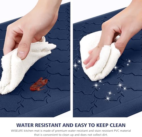 WISELIFE Kitchen Mat Cushioned Anti Fatigue Runner Rug, 17.3"x60", Blue - Image 4