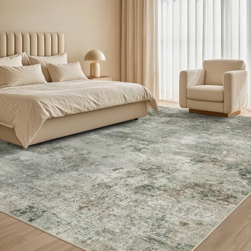 Tortania Area Rug Living Room Rugs - 6x9 Washable Large Soft Neutral Boho Moroccan Bohemian Farmhouse Rug Indoor Floor Carpet for Bedroom Under Dining Table Home Office Decor - Olive Brown - Image 7