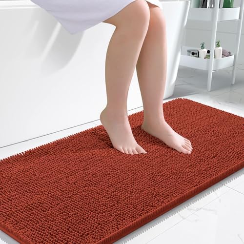 OLANLY Bathroom Runner Rugs 47x24, Extra Soft Absorbent Chenille Bath Rugs by OLANLY