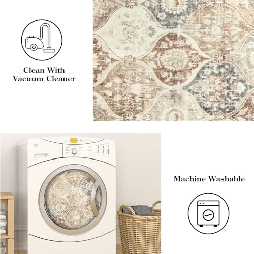 Lahome Moroccan Washable Small Rug, 3x5 Black Rugs for Bedroom Entryway - Image 4
