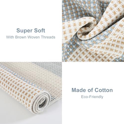 OJIA Washable Area Rug 4'x6', Striped Indoor Outdoor Rugs Patio Camping Rug - Image 5