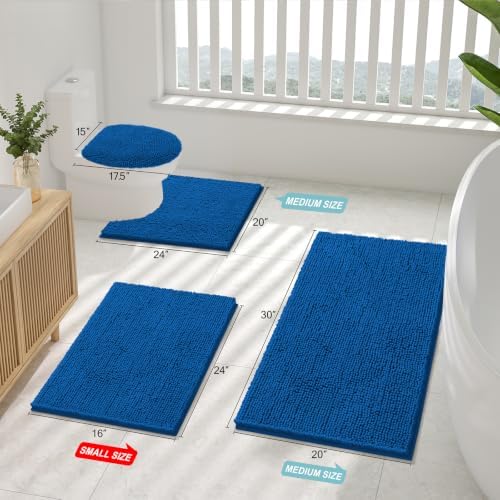 Smiry Bathroom Rugs 24X16, Luxury Chenille Extra Soft Absorbent Bath Mat - Image 2