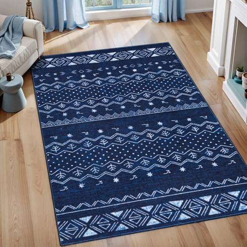 SERISSA 3x5 Washable Non-Slip Boho Area Rug for Living Room by SERISSAHomeDecorCollection