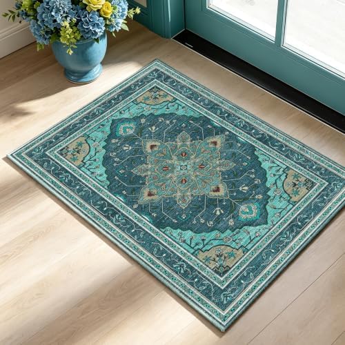 YARNSCAPE 2' x 3' Machine Washable Area Rug, Non-Slip Low-Pile Carpet by YARNSCAPE