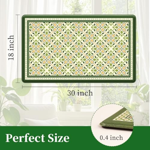 Vintage Floral Anti-Fatigue Kitchen Mats, Non-Slip Cushioned Floor Rug - Image 2