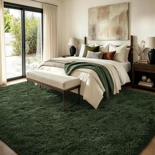 6x9 Large Rugs for Living Room Fluffy Carpet (Green) - Image 3