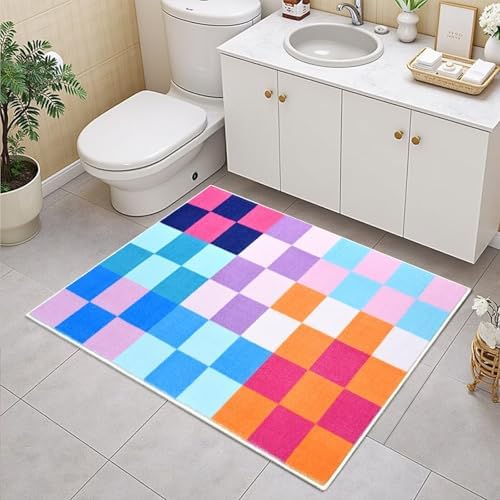 Terrug Multicolored Checkered Rug for Entryway, 2x3 Small Area Rugs - Image 4