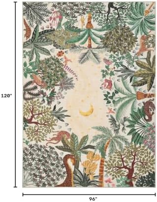 GarveeHome Area Rugs 8x10 for Living Room, Jungle Animal Large Washable Rug Soft Non Slip Backing Floor Mat Carpet Indoor Thin Accent Rug for Bedroom Dining Room Playroom Nursery Home Decor - Image 2