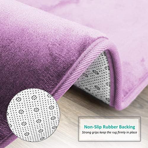 Clara Clark Bathroom Rugs, Velvet Memory Foam Bath Mat, Non-Slip, Machine Washable Bath Rugs - Dries Quickly, Ultra Soft Plush Bath Mats for Bathroom, 20 x 24, Lavender Dream - Image 4