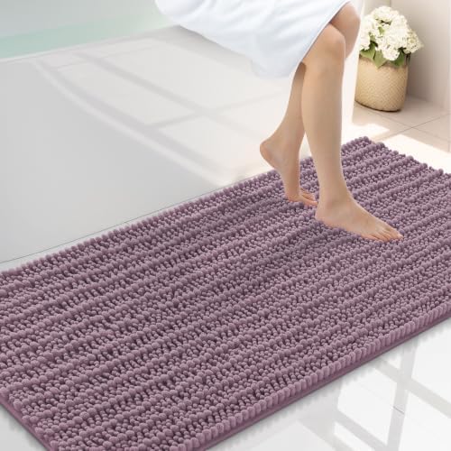 Smiry Bathroom Rugs 47X24, Extra Soft Rubber Backing Chenille Bath Mats by Smiry