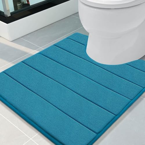 Buganda Memory Foam U-Shaped Toilet Rugs 24 x 20, Absorbent Bathroom mat by Buganda