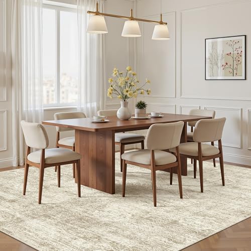 Madane 5x7 Area Rugs for Living Room, Washable Vintage Natural Rug Beige - Image 3