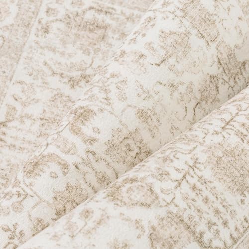 PureCozy Beige Area Rug 7x9 Vintage Floral - Image 6