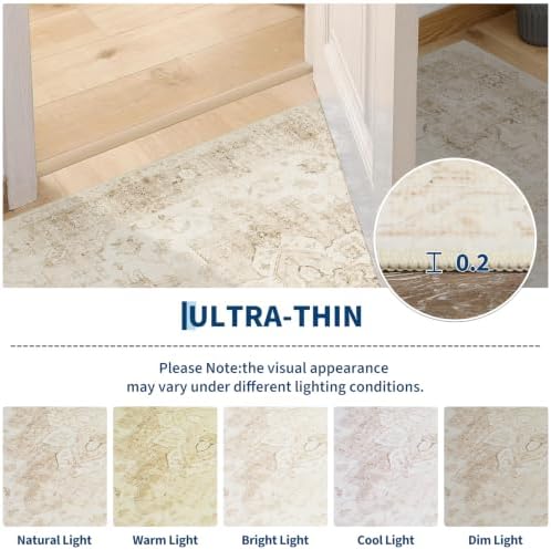 Garvee 5x7 Washable Area Rug Soft Vintage Boho Beige Bedroom Rug Non Slip - Image 6