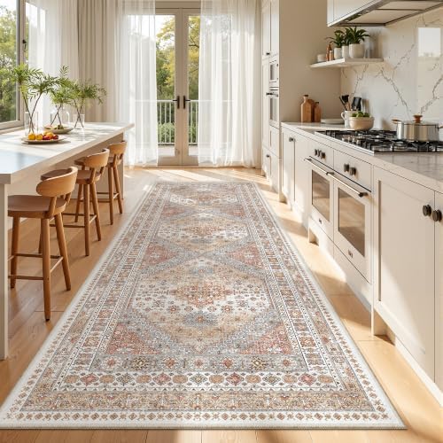 zesthome 3x10 Runner Rug Non Slip,Washable Hallway Runner Rug,Orange by Zesthome