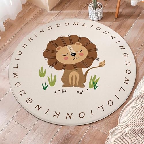 Poowe Round Kids Rug ABC Alphant Area Rugs for Bedroom Game Carpet for Classroom,Best Shower Gift(Round 47.2") - Image 2
