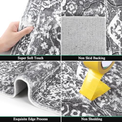 HEBE Hallway Runner Rug 2'8''x8', Washable Non Slip Kitchen Rug Runner - Image 3