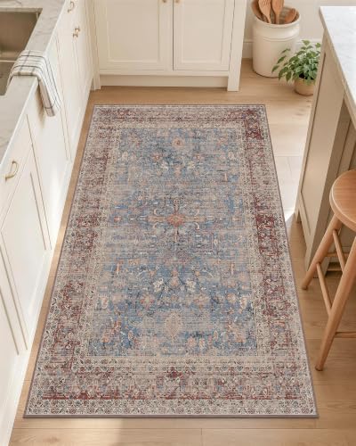 OLANLY 2x4 Washable Accent Rug Non Slip Carpet for Entryway Kitchen Bedside by OLANLY