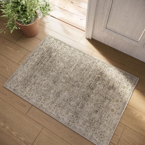 Washable Entryway Small Area Rugs: Door Mat Indoor Entrance 2x3 Boho Rug Stain Resistant Non-Slip Rubber Backing Soft Carpet for Kitchen Front Door Indoor Entrance Entry Bedroom Kids Room by palohom